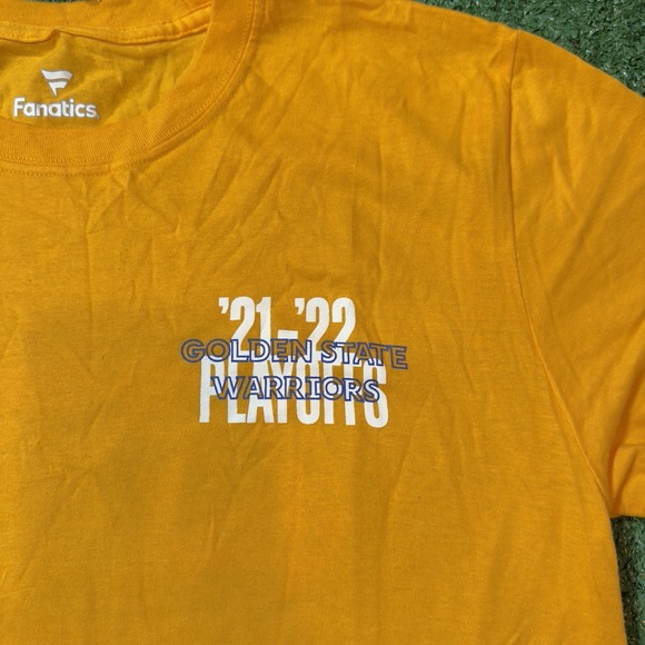 Golden State Warriors 2021/22 NBA Playoffs T-Shirt Medium‎ Yellow NWT - Picture 2 of 6
